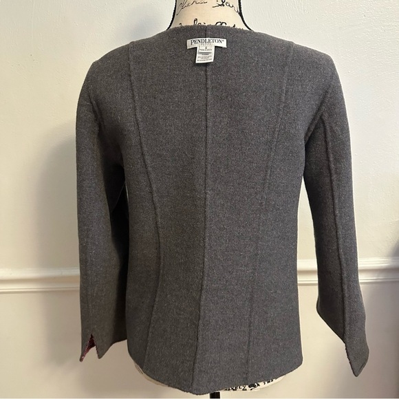 Pendleton Nancy Pink Magenta Gray Tweed Reversible Jacket Size Small  Petite - Picture 9 of 11